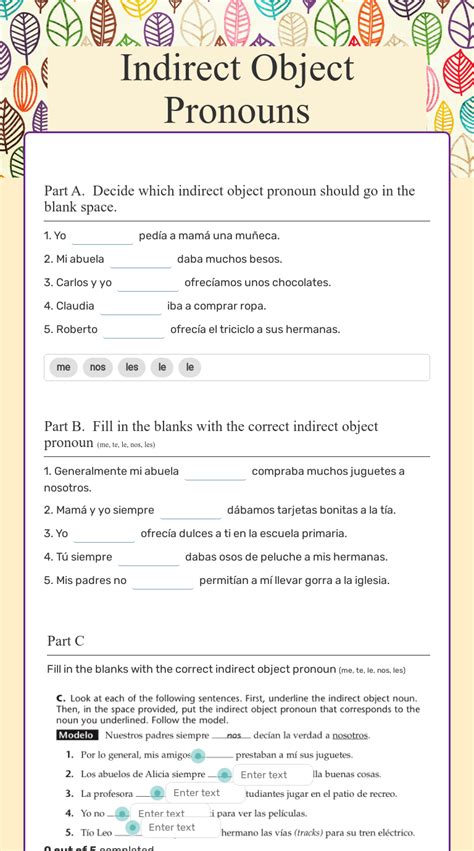 43 Indirect Object Pronouns Spanish Worksheet Pdf Worksheet Works