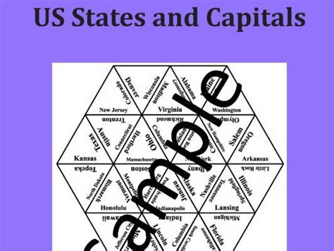 Us States And Capitals Map Puzzle