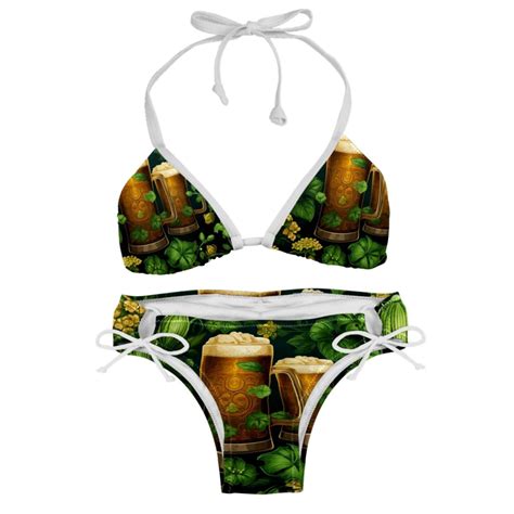Saint Patrick S Day Detachable Sponge Adjustable Strap Bikini Set Two Pack Swimsuit Swim Suit