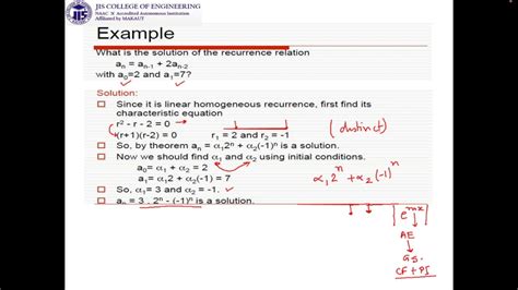 CHARACTERISTIC ROOTS METHOD FOR SOLVING RECURRENCE RELATIONS YouTube