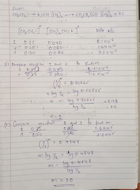 Solved Given The Experimental Data For The Following Reaction