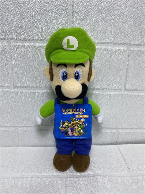 Luigi Plush 7 Super Mario Party 5 Sanei Hudson Soft 2003 Beanie Toy