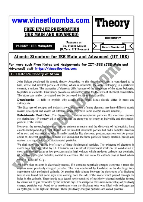 Solution Atomic Structure Jee Main And Advanced Theory Studypool