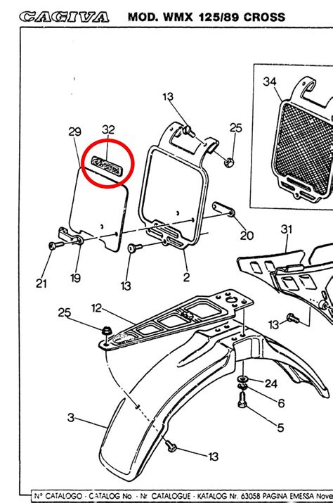 Adesivo Tabella Portanumero Cagiva WMX 1989 62791 Sarrimoto It