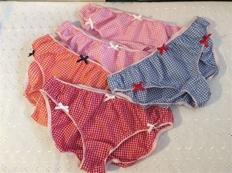 Sissy Bikini Style Panties Handmade Knickers Pink Gingham Etsy