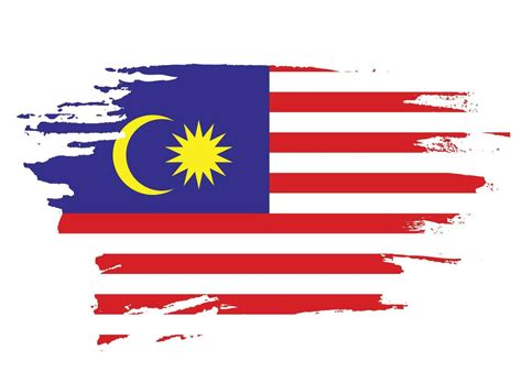 Malaysia Flag Vector With Brush Stroke Illustration 16128545 Vector Art At Vecteezy