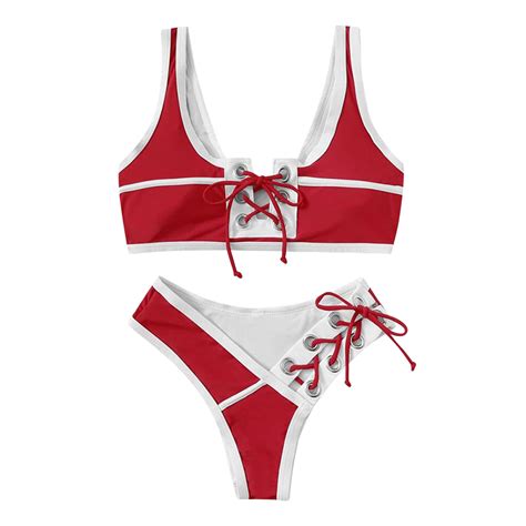 Xuapaodt Bikini Set Womens Sports Split Bikini Conservative