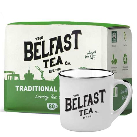 Irish Breakfast Tea 80 Bags & Mug - Belfast Tea - Belfast Coffee