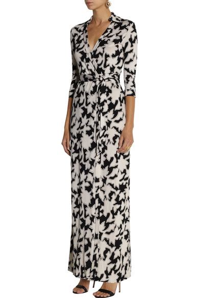 Diane Von Furstenberg Abigail Printed Silk Jersey Maxi Dress NET A