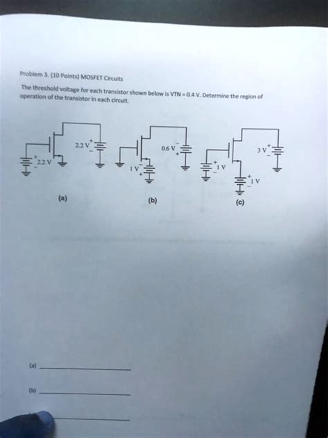 Solved Problem 3 10 Points Mosfet Circuits Operation Of The Transistor In Each Circuit