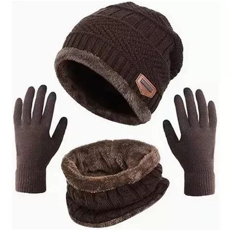 3 En 1 Gorro Bufanda Guantes Cuello Unisex Invierno Frío Envío gratis