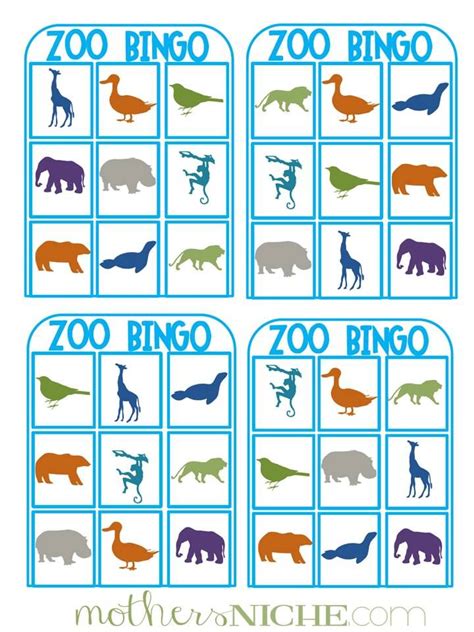 Free Printable Zoo Bingo Cards