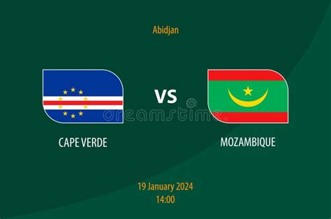 Cape Verde Vs Mozambique Football Scoreboard Broadcast Template Stock ...