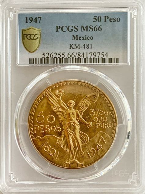 Mexico Peso Gold Coin Pcgs Ms