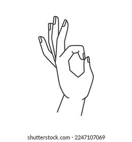 Okay Symbol Hand Gesture Isolated Fingers Stock Vector (Royalty Free) 2247107069 | Shutterstock