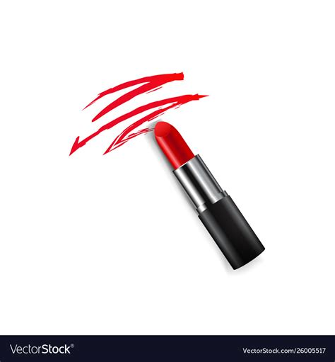 Red Female Lipstick White Background Royalty Free Vector