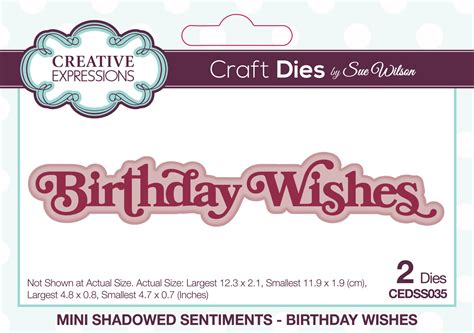 Creative Expressions - Craft Dies - Birthday Wishes - Shadowed Sentiments - 5055305986653