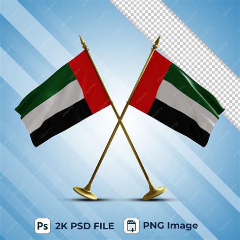 Premium Psd 3d Style United Arab Emirates Flag Waving