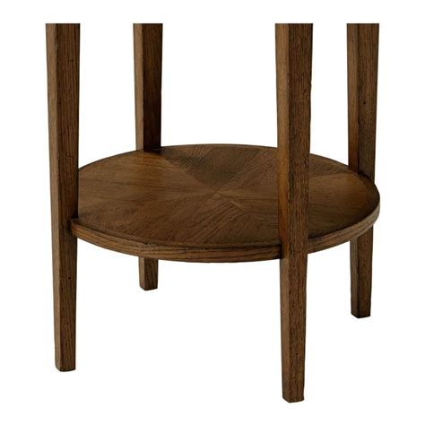 Oak Parquetry Round Side Table, Dark Oak For Sale at 1stDibs