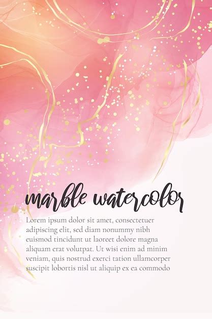 Fond Aquarelle Liquide Rose Rose Avec Des Points Dor S Vecteur Premium