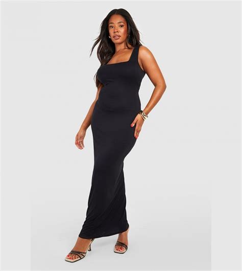 Buy Boohoo Jersey Square Neck Maxi Dress In Black 6thstreet Saudi Arabia