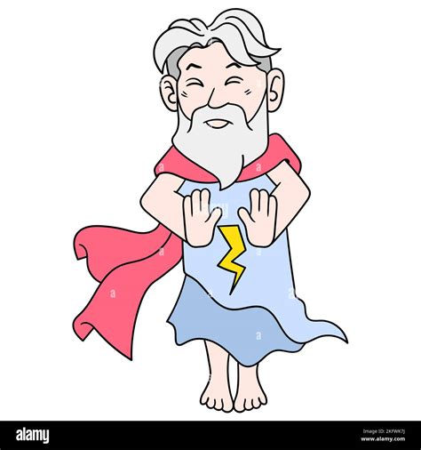 Un Vector De Dibujos Animados Editable De Zeus Con Un Vestido Con Un