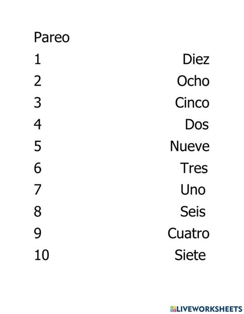 Pareo Para Preescolar Del 1 Al 10 Worksheet Clasificacion De