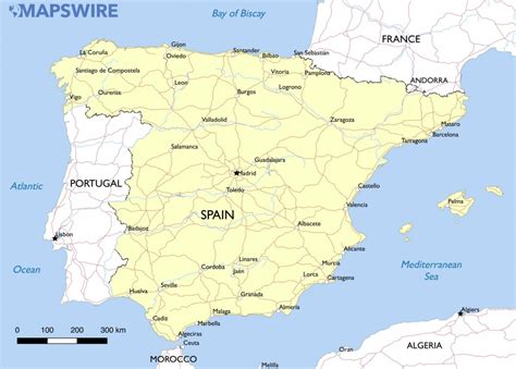 Detailed Clear Large Road Map Of Spain - Ezilon Maps - Printable Map Of Spain With Cities ...