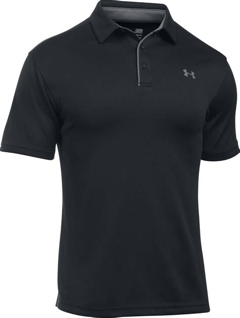 Under Armour Tech Polo Men S Size Large Black Performance Golf Shirt