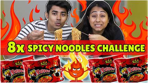 Eating 8x Spicy Noodle Challenge🔥🥵 With Sinfulfoodie Food Challenge Youtube