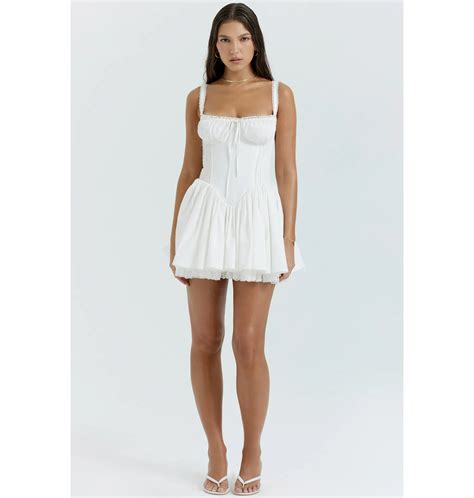 House Of Cb Pietra Corset Dress In White Size M Au The Volte