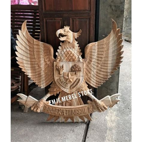 Jual Hiasan Dinding Ukir Lambang Burung Garuda Kayu Jati Jumbo Di Lapak