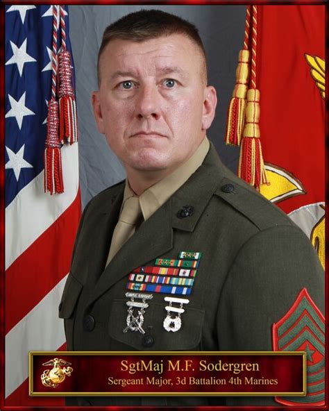 Sgtmaj Michael F Sodergren St Marine Division Biography