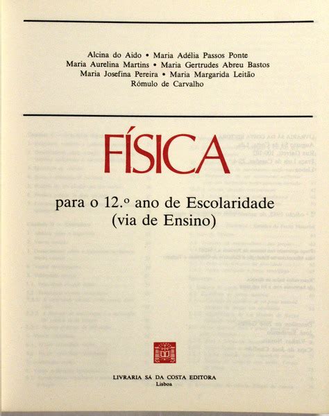 FÍsica Para O 12 º Ano De Escolaridade Via De Ensino Vol I [2 ª EdiÇÃo] De Aido Alcina Do