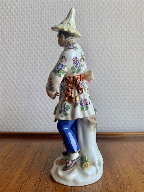 Proantic Meissen Porcelain Figure Japanese With Potted Plants