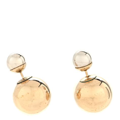 Christian Dior Mise En Dior Tribal Earrings Silver Gold