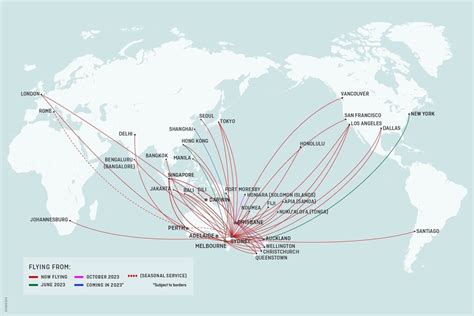 Qantas Route Map International