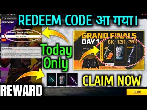 Grand Finals Free Fire Redeem Code Today Ff Redeem Code Redeem Code