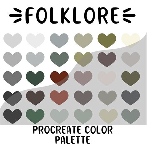 Procreate Color Palette Folklore Album Cover Colors Procreate Colors ...