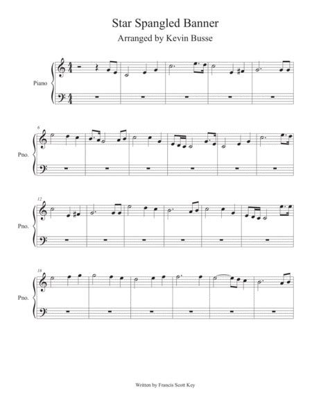 Star Spangled Banner Easy Key Of C Piano Arr Kevin Busse By