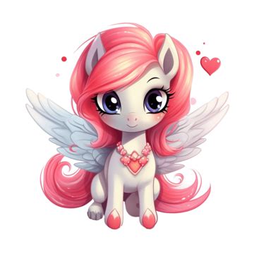 Cute Unicorn Princess Cartoon Pegasus Pony Kawaii For Valentine Day