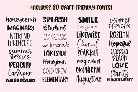 Font Bundle 30 Fonts For Crafters Cricut Fonts Cute Fonts Etsy