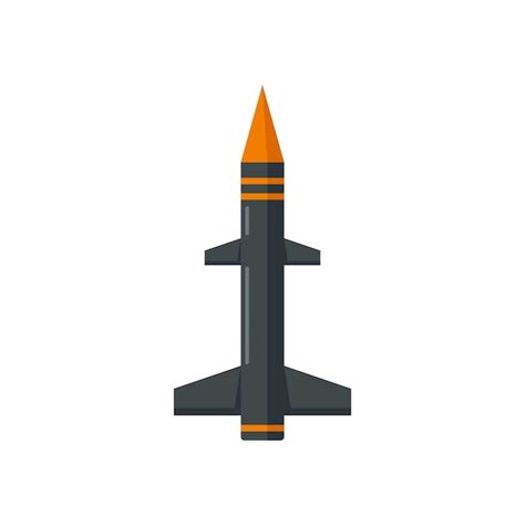 Premium Vector Missile Nuclear Icon Flat Illustration Of Missile