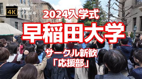 4K早稲田大学2024入学式応援部サークル新歓硬派応援団長都の西北を歌うフレフレ早稲田フレフレ新入生 YouTube