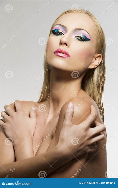 Blonde Girl S Beauty Portrait With Expression Stock Photo Image Of Care Makeup 25143300