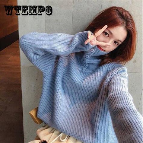 Buy Autumn Winter Turtleneck Rabbit Villus Sweater Simple Women Long