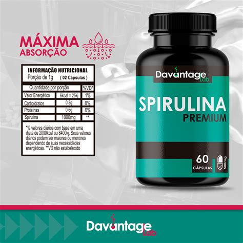 Spirulina Pura en cápsulas Davantage Lab Produtos Naturais