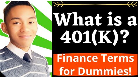 What Is A 401k Financial Terminology For Dummies Youtube