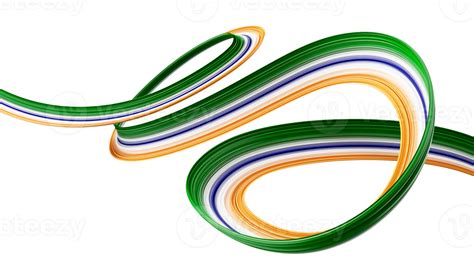 Waving Ribbon Flag Of India 3d Illustration 19029311 Png