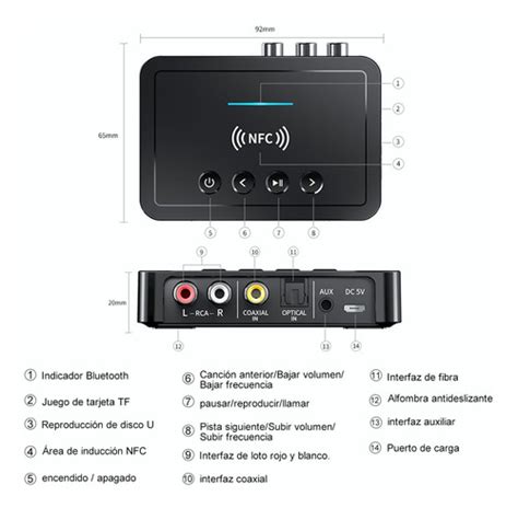 Nfc Bluetooth Transmisor Receptor Audio Est Reo Meses Sin Intereses